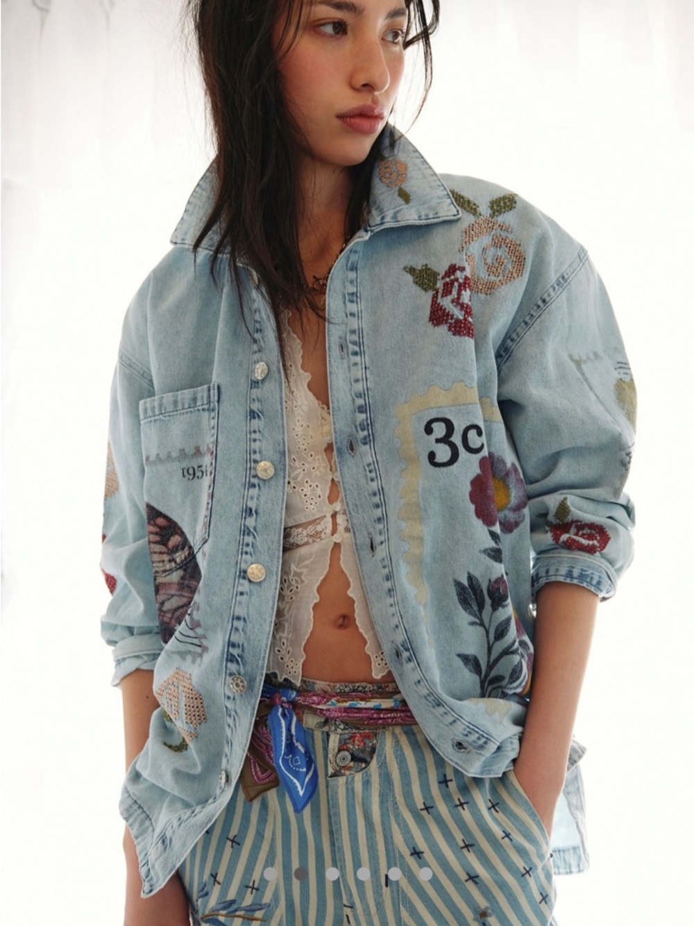 DENIM AND BONE DENIM STAMP BUTTON DOWN - Picture 2 of 5
